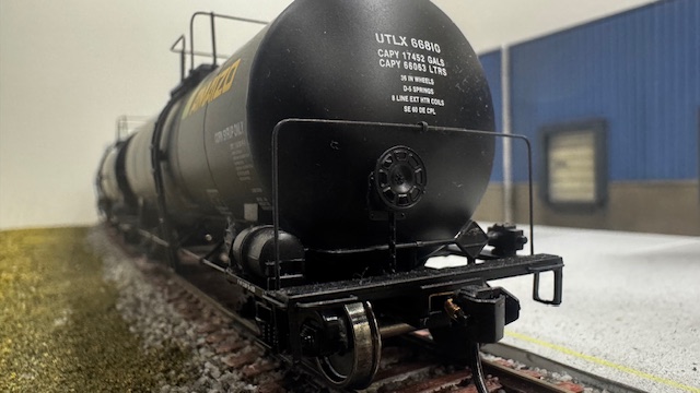 Model car staged for departure